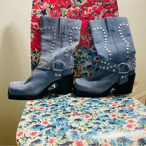 Free People Gretchen Studded Square Toe Boots